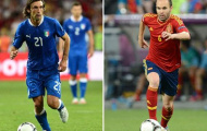 Tiền vệ xuất sắc nhất giải: Iniesta đấu Pirlo