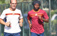 Chùm ảnh: Gervinho luyện tập trong màu áo Roma