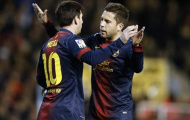 Jordi Alba tâng bốc Messi lên tận mây xanh