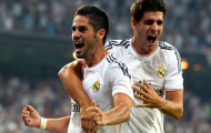Isco vui mừng với bàn thắng bằng đầu đầu tiên trong đời