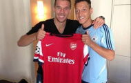 Mesut Oezil được Podolski chào đón nồng nhiệt