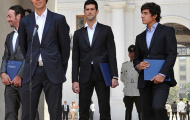 Chùm ảnh: Nadal và Djokovic diện kiến Tổng thống Chile