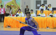 Quốc Khánh giành HCV ở nội dung nam côn wushu