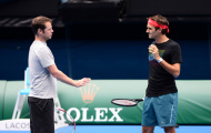 Cận cảnh buổi tập đầu tiên của Federer