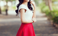 Á hậu Hoàng Oanh xinh đẹp dưới nắng mai