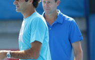 Chùm ảnh: Federer đội nắng tập luyện trước trận 'sinh tử' với Nadal