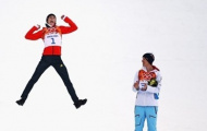Hình ảnh 'độc' trên bục nhận huy chương ở Olympic Sochi