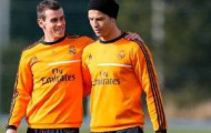 Bale khoác vai Ronaldo trong buổi tập cùng Real Madrid