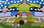 Ảnh biếm họa: Oezil bị ngợp trước 'Người khổng lồ' Neuer
