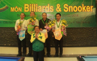 Quận 1 vô địch toàn đoàn môn Billiards Đại hội TDTT TPHCM lần VII-2014