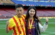 Video: Fan Barca người Trung Quốc cầu hôn bạn gái xinh đẹp trên sân Nou Camp