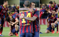 Mascherano đổ sụp xuống sân khóc nức nở