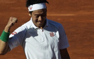 Video: Cú trái tay dọc dây cực đẹp của Nishikori