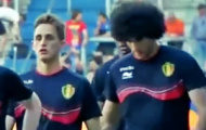 Video: Januzaj và Fellaini sát cánh trong buổi tập của ĐT Bỉ