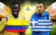 Tường thuật trực tiếp: Colombia 3-0 Hy Lạp (KT)