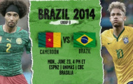 Tường thuật trực tiếp: Brazil 4-1 Cameroon (KT)