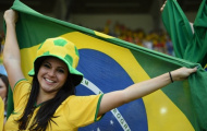 Fan nữ Brazil xinh ngất ngây thiêu đốt Mineirao