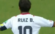 Video: Bryan Ruiz sút hiểm hóc mở tỉ số (Costa Rica 1–0 Hy Lạp)