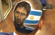 Choáng với mái tóc hình mặt Messi, Neymar