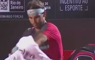 Video: Nadal đứng ngồi không yên vì cô nàng 'siêu vòng 1'