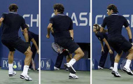 Hy hữu: Federer bật cười khi đánh tweener trúng... mông đối thủ