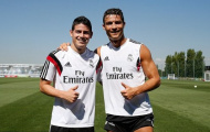 Cristiano Ronaldo dằn mặt đàn em James Rodriguez trên sân tập