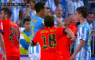 Xúc phạm đội trưởng Malaga, Messi bị Welington bóp miệng đẩy ngã
