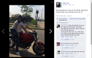 Vợ chồng Công Vinh khoe ảnh mặc đồ đôi cưỡi Ducati