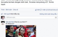 CĐV Việt Nam ồ ạt 'ném đá' facebook cầu thủ Malaysia