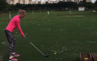 Tập làm golf thủ, Wozniacki chờ chạm trán Rory McIlroy?