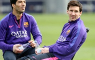 Messi và Suarez 'trà chanh chém gió' trong buổi tập của Barca