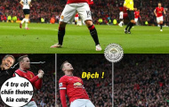 Ảnh chế: Rooney té xỉu khi nghe tin đồng đội chấn thương