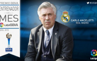 Ancelotti nhận giải HLV xuất sắc nhất La Liga tháng Tư