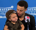 Video: Con gái của Stephen Curry náo loạn buổi họp báo
