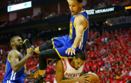 Chùm ảnh: Tình huống ngã trẹo cổ đáng sợ của Stephen Curry