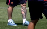 Video: Messi khoe giày mới trong buổi tập của Barca