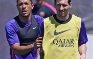 Messi ướt đẫm mồ hôi trong buổi tập cuối trước khi tới Berlin