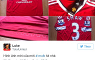 Lộ ảnh áo sân nhà của Man Utd qua Twitter của Luke Shaw