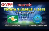 Video trực tiếp V-League 2015 (vòng 18): Sông Lam Nghệ An vs Sanna Khánh Hòa BVN
