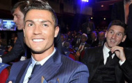Messi làm mặt cười chụp ảnh cùng Cris Ronaldo