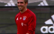 Video: Philipp Lahm vô địch sút xà ngang tại Bayern