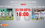 Video trực tiếp VCK U21 Báo Thanh Niên: U21 TP.HCM vs U21 Gia Lai