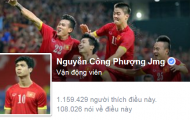Công Phượng, Công Vinh được bao nhiêu người “thích” trên facebook?