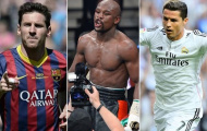 Ronaldo, Messi đồng loạt bị Mayweather vượt mặt