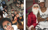 Neymar vui vẻ với gần chục hot girl