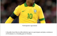 Ronaldinho CHÍNH THỨC nhận lời đá giao hữu với đội tuyển Việt Nam
