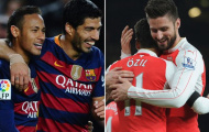Góc thống kê: Giroud-Oezil chỉ kém mỗi Neymar-Suarez
