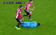 Video: Neymar bị cầu thủ Bilbao cố tình chơi xấu
