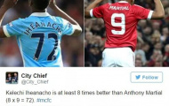 Iheanacho bằng 8 Martial cộng lại