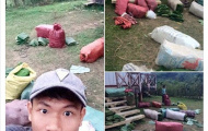 Trung vệ HAGL về quê bán chuối